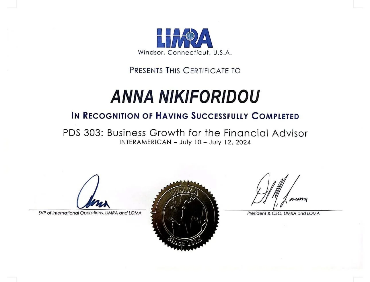BUSINESS GROWTH FOR THE FINANCIAL ADVISOR- LIMRA 2024